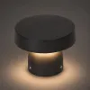 GLOBOSTAR® MUSH GLB-103-0016 Φωτιστικό Κολωνάκι Κήπου LED 12W 1080lm 90° AC 220-240V Αδιάβροχο IP65 Θερμό Λευκό 2700K - Sanan SMD Chip - Μαύρο Ματ - Μ18 x Π18 x Υ15cm - 3 Χρόνια Εγγύηση