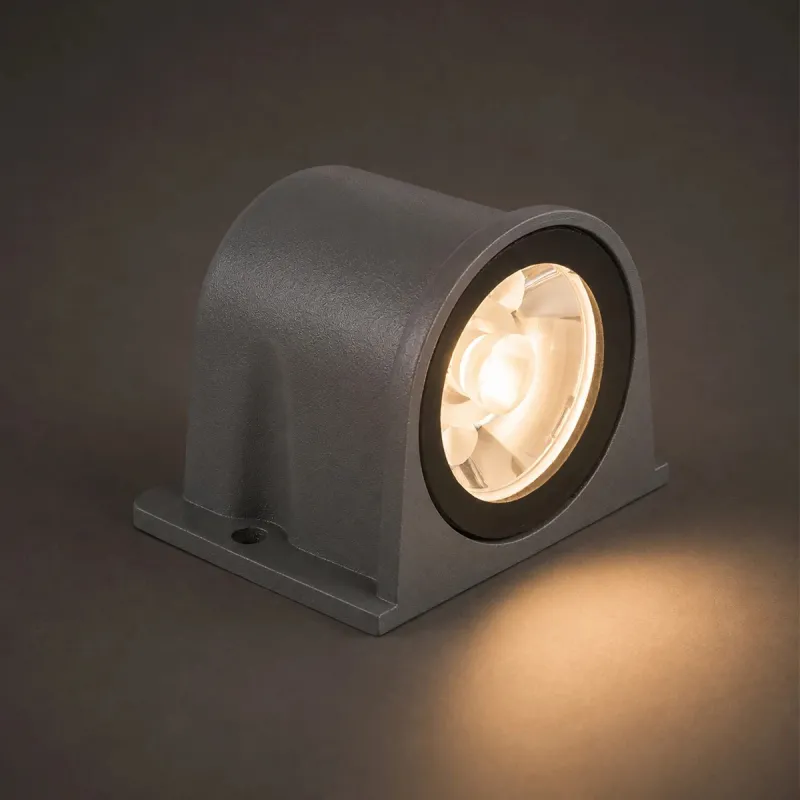 GLOBOSTAR® FLOODORA GLB-103-0030 Προβολέας Σποτ Wall Washer LED 3W 270lm 5° AC 220-240V Αδιάβροχο IP65 Θερμό Λευκό 2700K - Sanan SMD Chip - Γκρι Ανθρακί Ματ - Μ6.5 x Π5.5 x Υ5cm - 3 Χρόνια Εγγύηση
