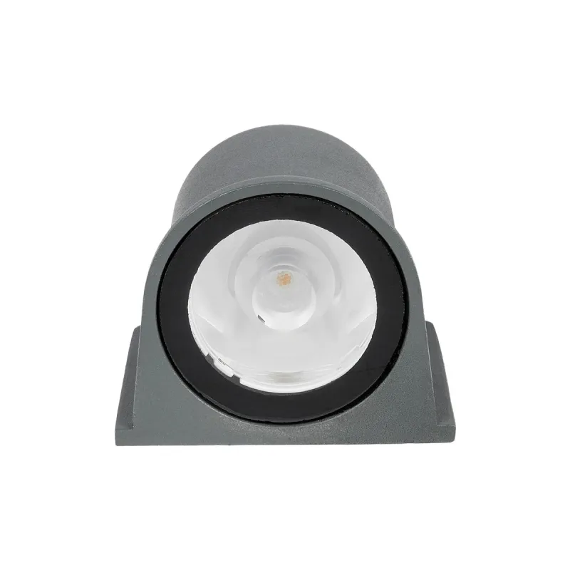 GLOBOSTAR® FLOODORA GLB-103-0030 Προβολέας Σποτ Wall Washer LED 3W 270lm 5° AC 220-240V Αδιάβροχο IP65 Θερμό Λευκό 2700K - Sanan SMD Chip - Γκρι Ανθρακί Ματ - Μ6.5 x Π5.5 x Υ5cm - 3 Χρόνια Εγγύηση