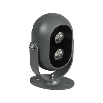 GLOBOSTAR® FLOODIS GLB-103-0031 Προβολέας Σποτ Wall Washer LED 4W 360lm 24° AC 220-240V Αδιάβροχο IP65 Θερμό Λευκό 2700K - Sanan SMD Chip - Γκρι Ανθρακί Ματ - Μ7 x Π5 x Υ11cm - 3 Χρόνια Εγγύηση