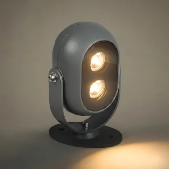 GLOBOSTAR® FLOODIS GLB-103-0031 Προβολέας Σποτ Wall Washer LED 4W 360lm 24° AC 220-240V Αδιάβροχο IP65 Θερμό Λευκό 2700K - Sanan SMD Chip - Γκρι Ανθρακί Ματ - Μ7 x Π5 x Υ11cm - 3 Χρόνια Εγγύηση