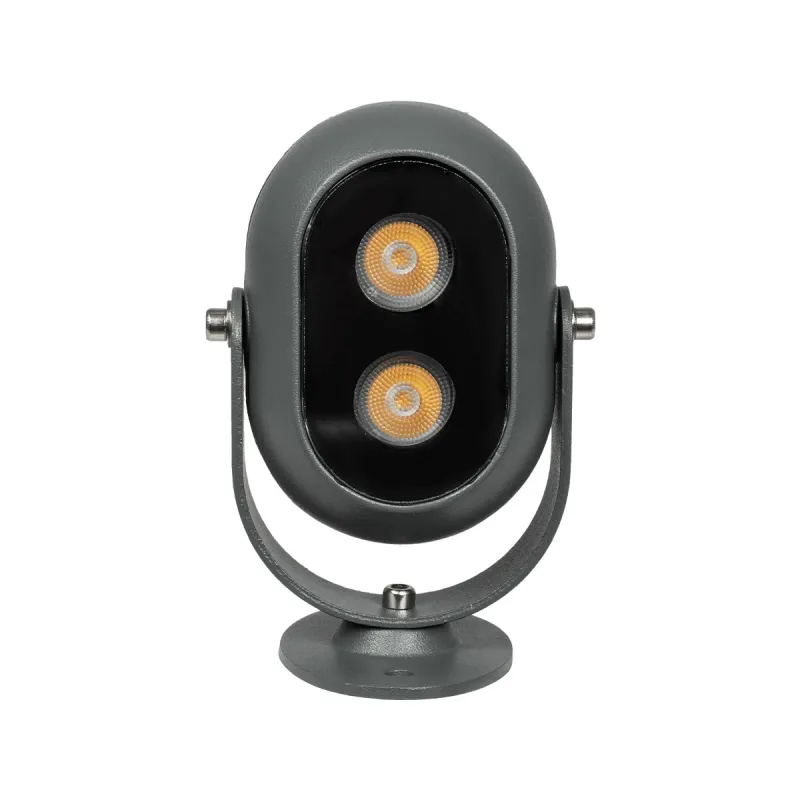 GLOBOSTAR® FLOODIS GLB-103-0031 Προβολέας Σποτ Wall Washer LED 4W 360lm 24° AC 220-240V Αδιάβροχο IP65 Θερμό Λευκό 2700K - Sanan SMD Chip - Γκρι Ανθρακί Ματ - Μ7 x Π5 x Υ11cm - 3 Χρόνια Εγγύηση