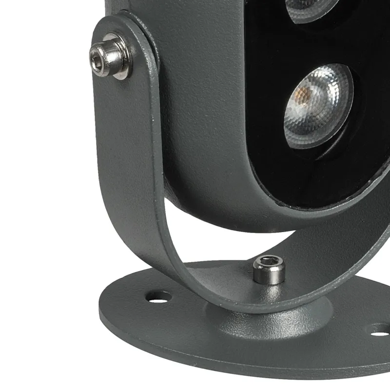 GLOBOSTAR® FLOODIS GLB-103-0031 Προβολέας Σποτ Wall Washer LED 4W 360lm 24° AC 220-240V Αδιάβροχο IP65 Θερμό Λευκό 2700K - Sanan SMD Chip - Γκρι Ανθρακί Ματ - Μ7 x Π5 x Υ11cm - 3 Χρόνια Εγγύηση