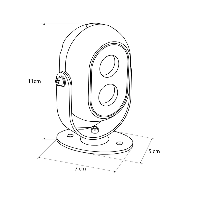 GLOBOSTAR® FLOODIS GLB-103-0031 Προβολέας Σποτ Wall Washer LED 4W 360lm 24° AC 220-240V Αδιάβροχο IP65 Θερμό Λευκό 2700K - Sanan SMD Chip - Γκρι Ανθρακί Ματ - Μ7 x Π5 x Υ11cm - 3 Χρόνια Εγγύηση