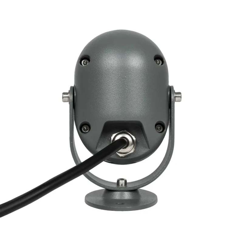 GLOBOSTAR® FLOODIS GLB-103-0031 Προβολέας Σποτ Wall Washer LED 4W 360lm 24° AC 220-240V Αδιάβροχο IP65 Θερμό Λευκό 2700K - Sanan SMD Chip - Γκρι Ανθρακί Ματ - Μ7 x Π5 x Υ11cm - 3 Χρόνια Εγγύηση