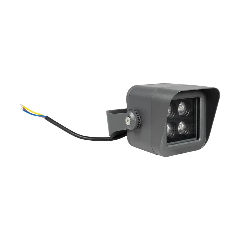 GLOBOSTAR® FLOODVIRA GLB-103-0032 Προβολέας Σποτ Wall Washer LED 8W 720lm 24° AC 220-240V Αδιάβροχο IP65 Θερμό Λευκό 2700K - Sanan SMD Chip - Γκρι Ανθρακί Ματ - Μ11 x Π9 x Υ15cm - 3 Χρόνια Εγγύηση