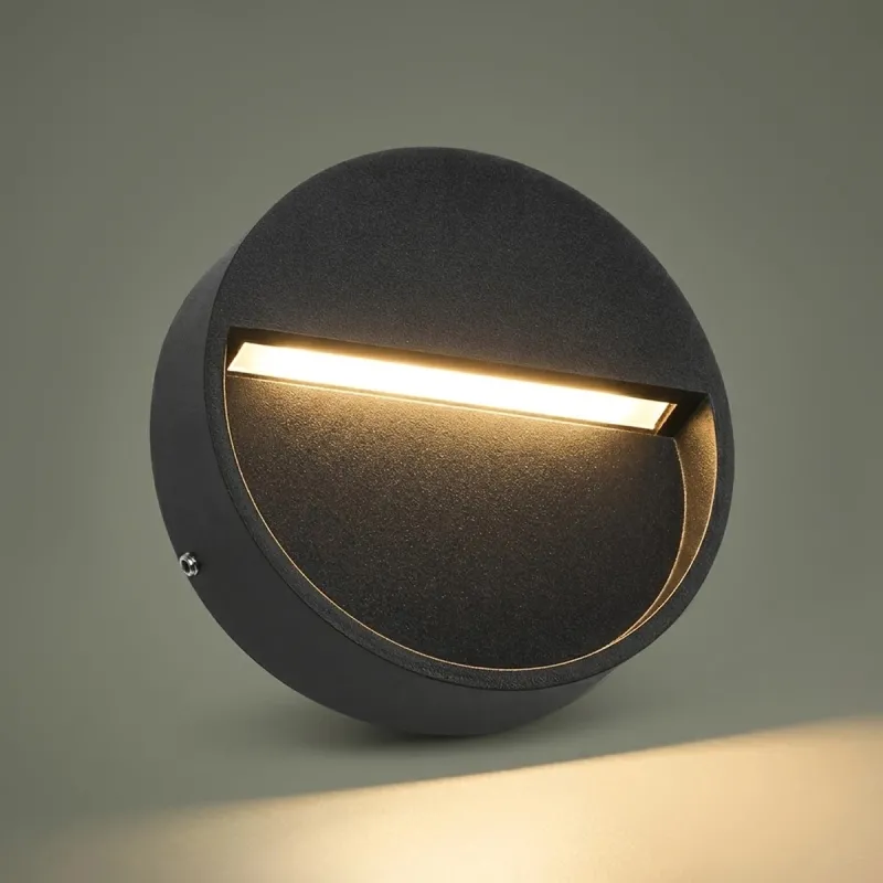 GLOBOSTAR® STEPINI GLB-103-0034 Φωτιστικό Σκαλοπατιού / Διαδρόμου LED 3W 270lm 45° AC 220-240V Αδιάβροχο IP65 Θερμό Λευκό 2700K - Sanan SMD Chip - Μαύρο Ματ - Μ12 x Π3 x Υ12cm - 3 Χρόνια Εγγύηση