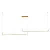 kelvo® LINARIA KLV-101-0260 Κρεμαστό Φωτιστικό Οροφής LED 72W 7200lm 180° AC 220-240V IP20 Ρυθμιζόμενο Λευκό CCT με Χειριστήριο από 2700K έως 6000K Dimmable - Lumileds SMD Chip - Σατινέ Χρυσό Βούρτσας - Μ144 x Π4 x Υ20cm - 3 Χρόνια Εγγύηση
