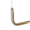 kelvo® LINARIA KLV-101-0260 Κρεμαστό Φωτιστικό Οροφής LED 72W 7200lm 180° AC 220-240V IP20 Ρυθμιζόμενο Λευκό CCT με Χειριστήριο από 2700K έως 6000K Dimmable - Lumileds SMD Chip - Σατινέ Χρυσό Βούρτσας - Μ144 x Π4 x Υ20cm - 3 Χρόνια Εγγύηση