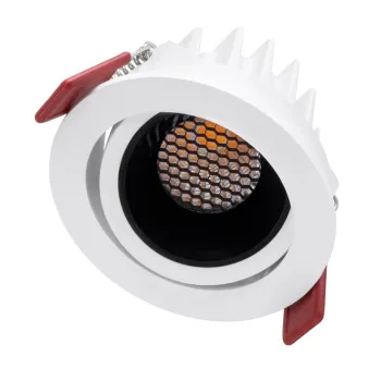 kelvo® LEO KLV-101-0312 Χωνευτό Κινούμενο Φωτιστικό Downlight Σποτ με Honeycomb Anti-Glare Reflector LED 10W 1250lm 38° AC 220-240V IP20 Θερμό Λευκό 2700K - Bridgelux COB Chip & TÜV SÜD Driver - Λευκό & Μαύρο Ματ - Μ8.5 x Π8.5 x Υ6.6cm / Q7.5cm - 