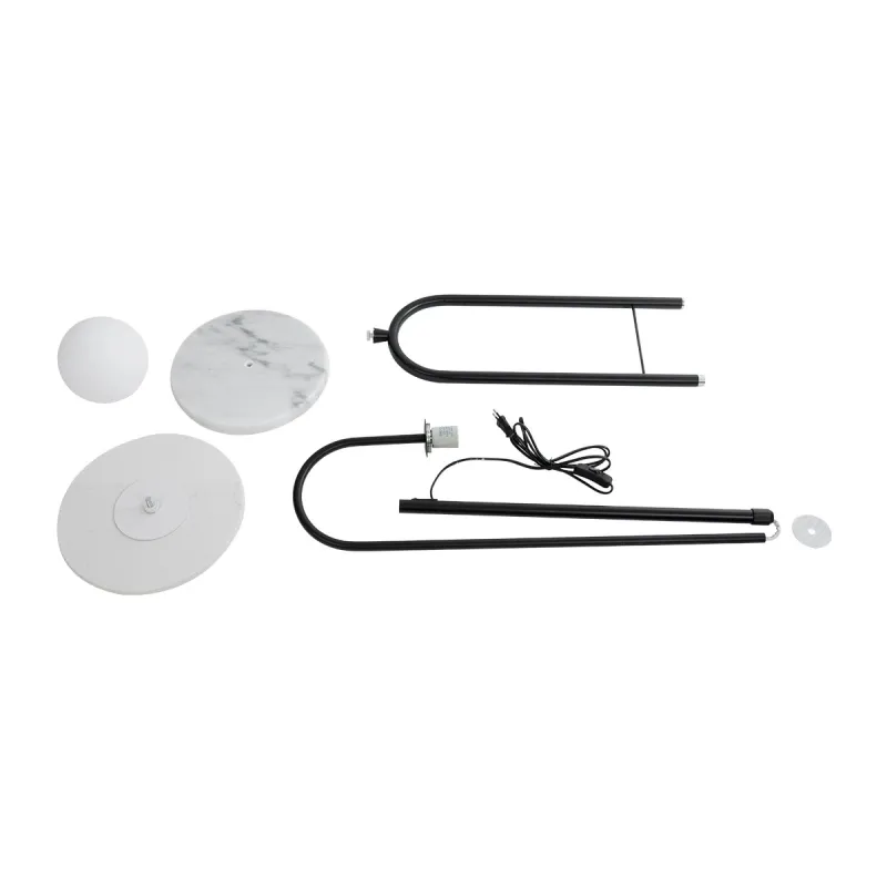 kelvo® CORDELIA KLV-102-0005 Επιδαπέδιο Φωτιστικό για Λάμπα με Ντουί 1 x E27 AC 220-240V IP20 - Μαύρο Ματ & Λευκό - Μ30 x Π34 x Υ180cm