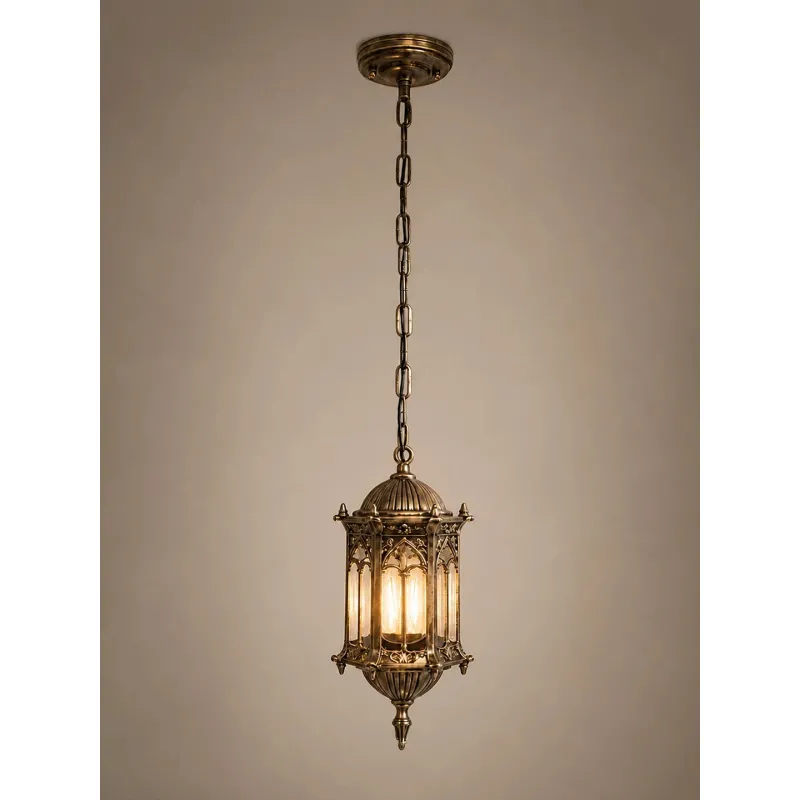 GLOBOSTAR® DARCY 00656 Vintage Κρεμαστό Φωτιστικό Οροφής με Ντουί 1 x E27 AC 220-240V IP20 - Μπρούτζινο - Μ15.5 x Π15.5 x Υ32.5cm