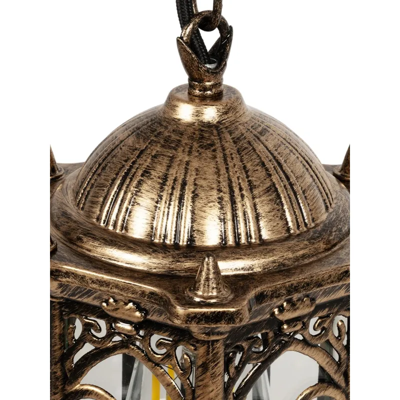 GLOBOSTAR® DARCY 00656 Vintage Κρεμαστό Φωτιστικό Οροφής με Ντουί 1 x E27 AC 220-240V IP20 - Μπρούτζινο - Μ15.5 x Π15.5 x Υ32.5cm