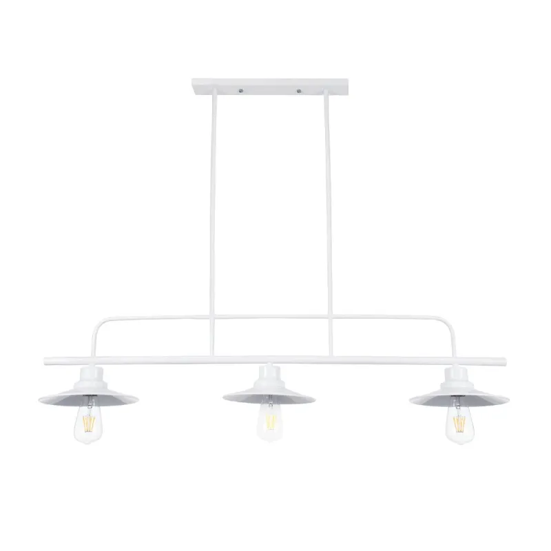 GLOBOSTAR® REGAL 01010 Vintage Φωτιστικό Οροφής με Ντουί 3 x E27 AC 220-240V IP20 - Λευκό - Μ110 x Π26 x Υ75cm