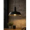 GLOBOSTAR® RAY 01048 Vintage Κρεμαστό Φωτιστικό Οροφής με Ντουί 1 x E27 AC 220-240V IP20 - Μαύρο - Μ46 x Π46 x Υ39cm