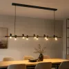 GLOBOSTAR® ALFREDA 01242 Μοντέρνο Κρεμαστό Φωτιστικό Οροφής με Ντουί 10 x E27 AC 220-240V IP20 - Μαύρο - Μ140 x Π18 x Υ7cm