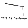GLOBOSTAR® ALFREDA 01242 Μοντέρνο Κρεμαστό Φωτιστικό Οροφής με Ντουί 10 x E27 AC 220-240V IP20 - Μαύρο - Μ140 x Π18 x Υ7cm