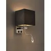 GLOBOSTAR® ELEGANT 01494 Μοντέρνο Φωτιστικό Τοίχου - Απλίκα Ξενοδοχείου Reading Light με Ντουί 1 x E27 LED 3W 270lm 36° AC 220-240V IP20 Θερμό Λευκό 2700K - CREE XPE Chip - Ασημί & Μαύρο - Μ17 x Π21 x Υ43cm - 2 Χρόνια Εγγύηση