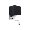 GLOBOSTAR® ELEGANT 01494 Μοντέρνο Φωτιστικό Τοίχου - Απλίκα Ξενοδοχείου Reading Light με Ντουί 1 x E27 LED 3W 270lm 36° AC 220-240V IP20 Θερμό Λευκό 2700K - CREE XPE Chip - Ασημί & Μαύρο - Μ17 x Π21 x Υ43cm - 2 Χρόνια Εγγύηση