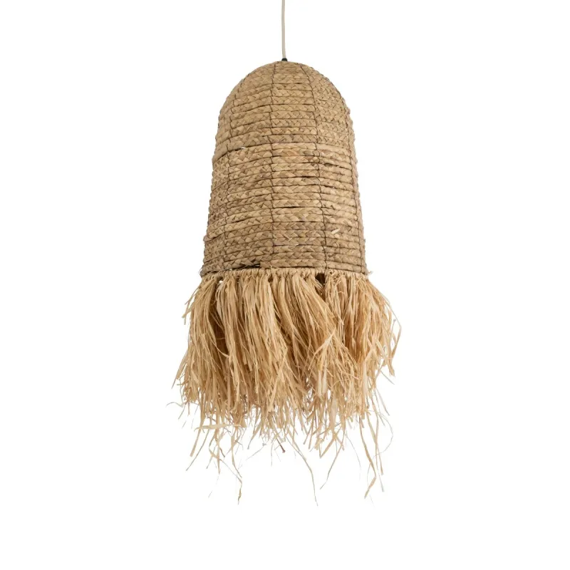 GLOBOSTAR® PORTOFERRAIO 02170 Boho Κρεμαστό Φωτιστικό Οροφής με Ντουί 1 x E27 AC 220-240V IP20 - Μπεζ - Μ30 x Π30 x Υ70cm