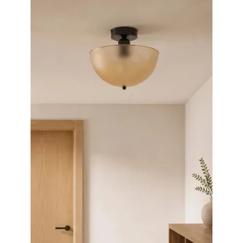 GLOBOSTAR® MEDUSA 203-0306 Μοντέρνο Φωτιστικό Οροφής με Ντουί 1 x E27 AC 220-240V IP20 -Καφέ & Μαύρο - Μ25 x Π25 x 23cm