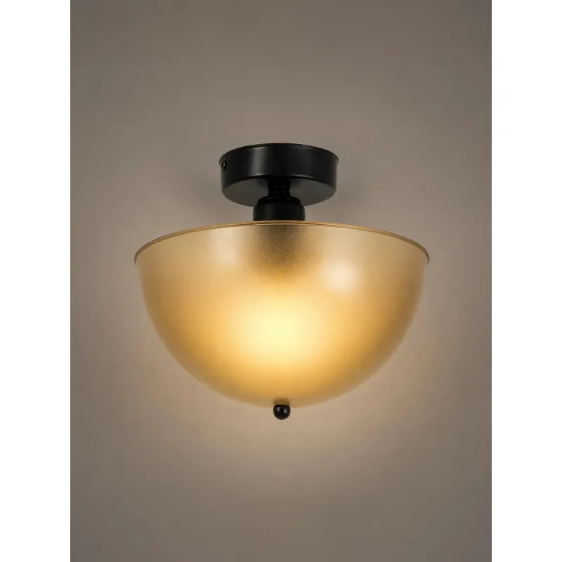 GLOBOSTAR® MEDUSA 203-0306 Μοντέρνο Φωτιστικό Οροφής με Ντουί 1 x E27 AC 220-240V IP20 -Καφέ & Μαύρο - Μ25 x Π25 x 23cm