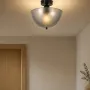 GLOBOSTAR® MEDUSA 203-0307 Μοντέρνο Φωτιστικό Οροφής με Ντουί 1 x E27 AC 220-240V IP20 - Γκρι Μαύρο - Μ25 x Π25 x 23cm
