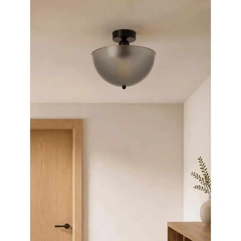 GLOBOSTAR® MEDUSA 203-0307 Μοντέρνο Φωτιστικό Οροφής με Ντουί 1 x E27 AC 220-240V IP20 - Γκρι Μαύρο - Μ25 x Π25 x 23cm