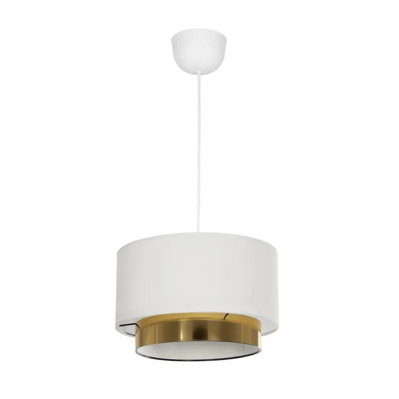GLOBOSTAR® BASIL 204-0173 Μοντέρνο Κρεμαστό Φωτιστικό Οροφής με Ντουί 1 x E27 AC 220-240V IP20 - Μπεζ & Χρυσό - Μ30 x Π30 x Υ20cm