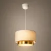 GLOBOSTAR® BASIL 204-0173 Μοντέρνο Κρεμαστό Φωτιστικό Οροφής με Ντουί 1 x E27 AC 220-240V IP20 - Μπεζ & Χρυσό - Μ30 x Π30 x Υ20cm