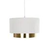 GLOBOSTAR® BASIL 204-0173 Μοντέρνο Κρεμαστό Φωτιστικό Οροφής με Ντουί 1 x E27 AC 220-240V IP20 - Μπεζ & Χρυσό - Μ30 x Π30 x Υ20cm