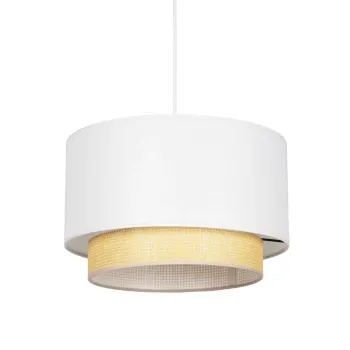 GLOBOSTAR® BASIL 204-0197 Μοντέρνο Κρεμαστό Φωτιστικό Οροφής με Ντουί 1 x E27 AC 220-240V IP20 - Μπεζ & Χρυσό - Μ30 x Π30 x Υ20cm