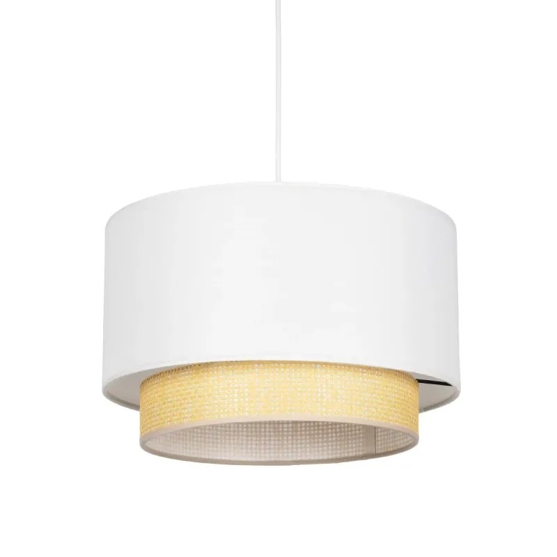 GLOBOSTAR® BASIL 204-0197 Μοντέρνο Κρεμαστό Φωτιστικό Οροφής με Ντουί 1 x E27 AC 220-240V IP20 - Μπεζ & Χρυσό - Μ30 x Π30 x Υ20cm