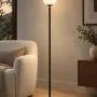 GLOBOSTAR® GLOBART 204-0198 Μοντέρνο Επιδαπέδιο Φωτιστικό με Ντουί 1 x E27 AC 220-240V IP20 -Μαύρο & Λευκό - Μ25 x Π25 x Υ135cm