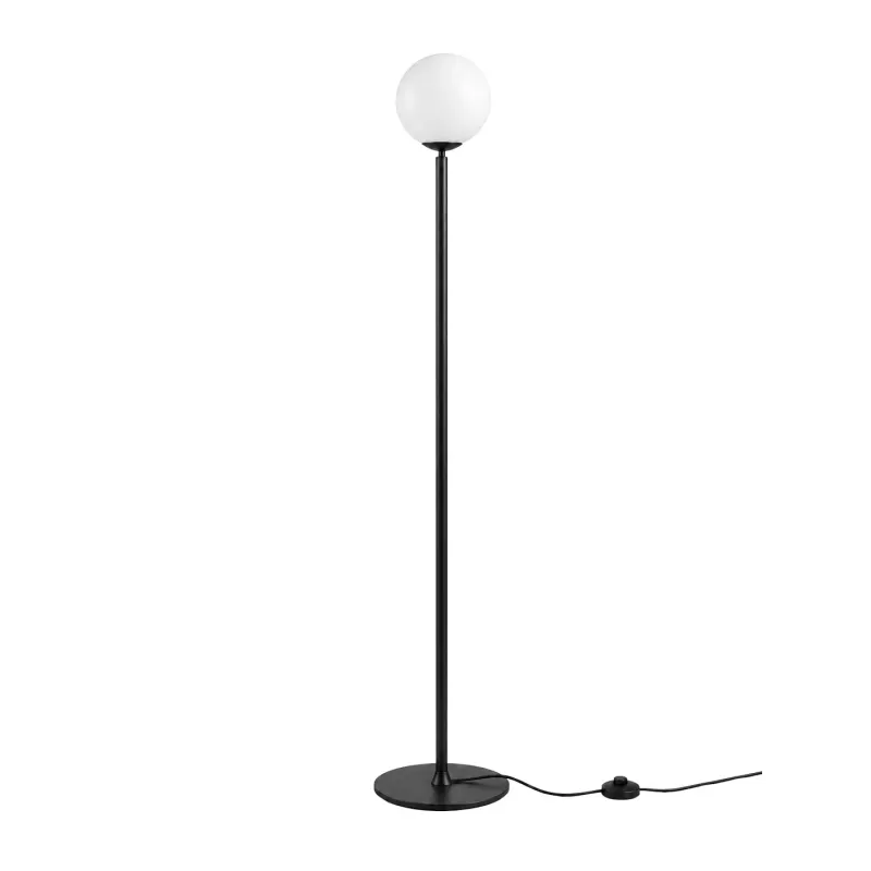 GLOBOSTAR® GLOBART 204-0198 Μοντέρνο Επιδαπέδιο Φωτιστικό με Ντουί 1 x E27 AC 220-240V IP20 -Μαύρο & Λευκό - Μ25 x Π25 x Υ135cm