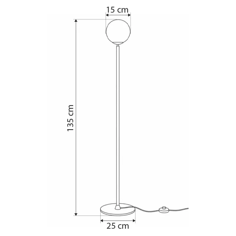 GLOBOSTAR® GLOBART 204-0198 Μοντέρνο Επιδαπέδιο Φωτιστικό με Ντουί 1 x E27 AC 220-240V IP20 -Μαύρο & Λευκό - Μ25 x Π25 x Υ135cm