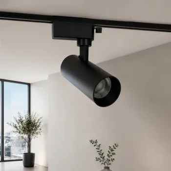 GLOBOSTAR® LUGANO 60810 Μονοφασικό Σποτ Ράγας LED 20W 2500lm 36° AC 220-240V IP20 Φυσικό Λευκό 4500K - Bridgelux COB Chip & TÜV SÜD Driver - Eurotrack 1PH - Μαύρο Ματ - Μ8.5 x Π6.5 x Υ20.5cm - 5 Χρόνια Εγγύηση
