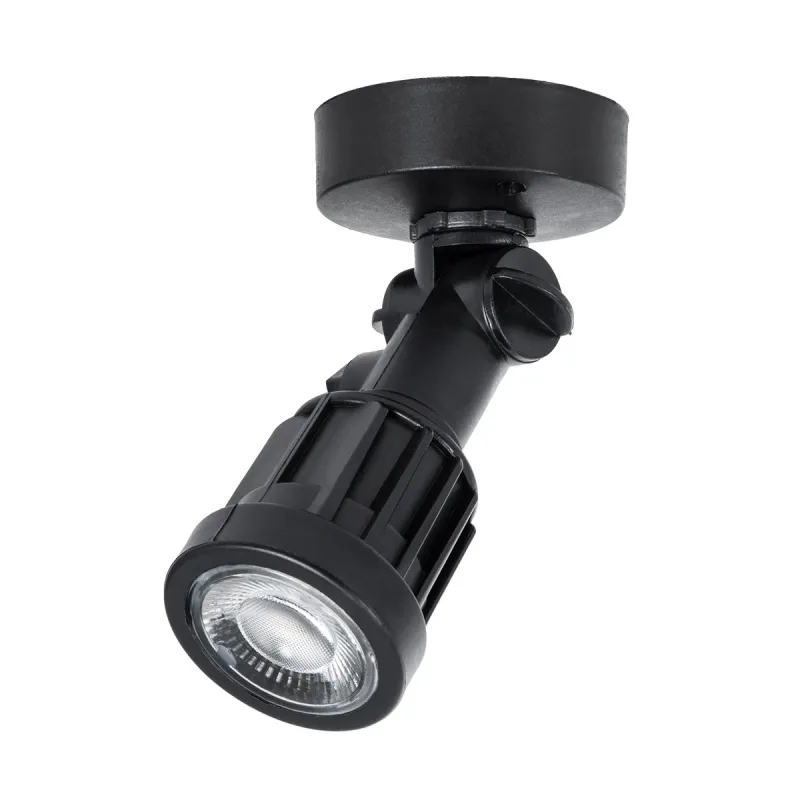 GLOBOSTAR® GARDENINI 61546 Φωτιστικό Σποτ LED 5W 450lm 38° DC 24V Αδιάβροχο IP68 Θερμό Λευκό 2700K Dimmable - Lumileds SMD Chip - Μαύρο - Μ7 x Π7 x Υ14.5cm - 3 Χρόνια Εγγύηση