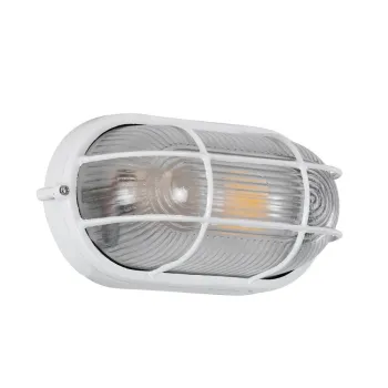 GLOBOSTAR® BOATLIGHT 61582 Vintage Φωτιστικό Καραβοχελώνα Τοίχου & Οροφής με Ντουί 1 x E27 AC 220-240V Αδιάβροχο IP65 - Λευκό Ματ - Μ21 x Π10.4 x Υ9cm