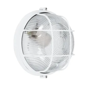 GLOBOSTAR® BOATLIGHT 61585 Vintage Φωτιστικό Καραβοχελώνα Τοίχου & Οροφής με Ντουί 1 x E27 AC 220-240V Αδιάβροχο IP65 - Λευκό Ματ - Μ17.5 x Π17.5 x Υ9cm