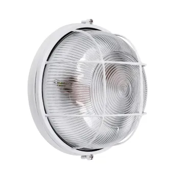 GLOBOSTAR® BOATLIGHT 61588 Vintage Φωτιστικό Καραβοχελώνα Τοίχου & Οροφής με Ντουί 2 x E27 AC 220-240V Αδιάβροχο IP65 - Λευκό Ματ - Μ24 x Π24 x Υ11cm