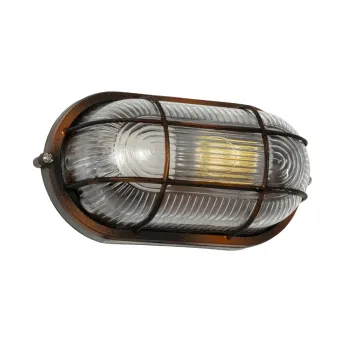 GLOBOSTAR® BOATLIGHT 61622 Vintage Φωτιστικό Καραβοχελώνα Τοίχου & Οροφής με Ντουί 1 x E27 AC 220-240V Αδιάβροχο IP65 - Χάλκινο Παλαιωμένο Εφέ Σκουριάς Ματ - Μ21 x Π10.4 x Υ9cm