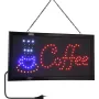 GloboStar® 75686 Φωτιστικό Ταμπέλα LED Σήμανσης COFFEE με Πρίζα AC 230V Μ48xΠ25xΥ2cm