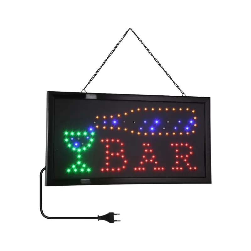 GloboStar® 75689 Φωτιστικό Ταμπέλα LED Σήμανσης BAR με Πρίζα AC 230V Μ48xΠ25xΥ2cm