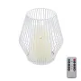 GloboStar® CANDLE 76488 Διακοσμητικό Realistic Κερί με LED Εφέ Κινούμενης Φλόγας - Μπαταρίας 2 x AA (Δεν Συμπεριλαμβάνονται) & Ασύρματο Χειριστήριο IR Θερμό Λευκό 2700K Dimmable Λευκό Φ14 x Υ16cm