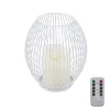 GloboStar® CANDLE 76491 Διακοσμητικό Realistic Κερί με LED Εφέ Κινούμενης Φλόγας - Μπαταρίας 2 x AA (Δεν Συμπεριλαμβάνονται) & Ασύρματο Χειριστήριο IR Θερμό Λευκό 2700K Dimmable Λευκό Φ16 x Υ18cm