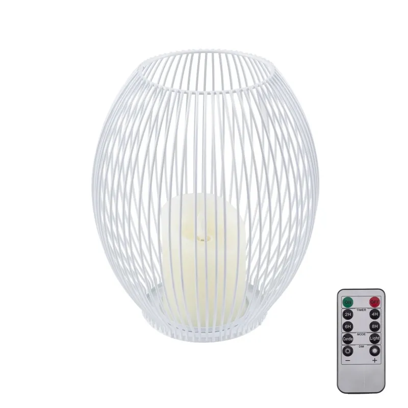 GloboStar® CANDLE 76492 Διακοσμητικό Realistic Κερί με LED Εφέ Κινούμενης Φλόγας - Μπαταρίας 2 x AA (Δεν Συμπεριλαμβάνονται) & Ασύρματο Χειριστήριο IR Θερμό Λευκό 2700K Dimmable Λευκό Φ19 x Υ24cm