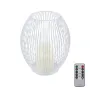 GloboStar® CANDLE 76492 Διακοσμητικό Realistic Κερί με LED Εφέ Κινούμενης Φλόγας - Μπαταρίας 2 x AA (Δεν Συμπεριλαμβάνονται) & Ασύρματο Χειριστήριο IR Θερμό Λευκό 2700K Dimmable Λευκό Φ19 x Υ24cm
