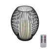GloboStar® CADLE 76496 Διακοσμητικό Realistic Κερί με LED Εφέ Κινούμενης Φλόγας - Μπαταρίας 2 x AA (Δεν Συμπεριλαμβάνονται) & Ασύρματο Χειριστήριο IR Θερμό Λευκό 2700K Dimmable Μαύρο Φ16 x Υ18cm