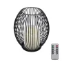 GloboStar® CADLE 76496 Διακοσμητικό Realistic Κερί με LED Εφέ Κινούμενης Φλόγας - Μπαταρίας 2 x AA (Δεν Συμπεριλαμβάνονται) & Ασύρματο Χειριστήριο IR Θερμό Λευκό 2700K Dimmable Μαύρο Φ16 x Υ18cm